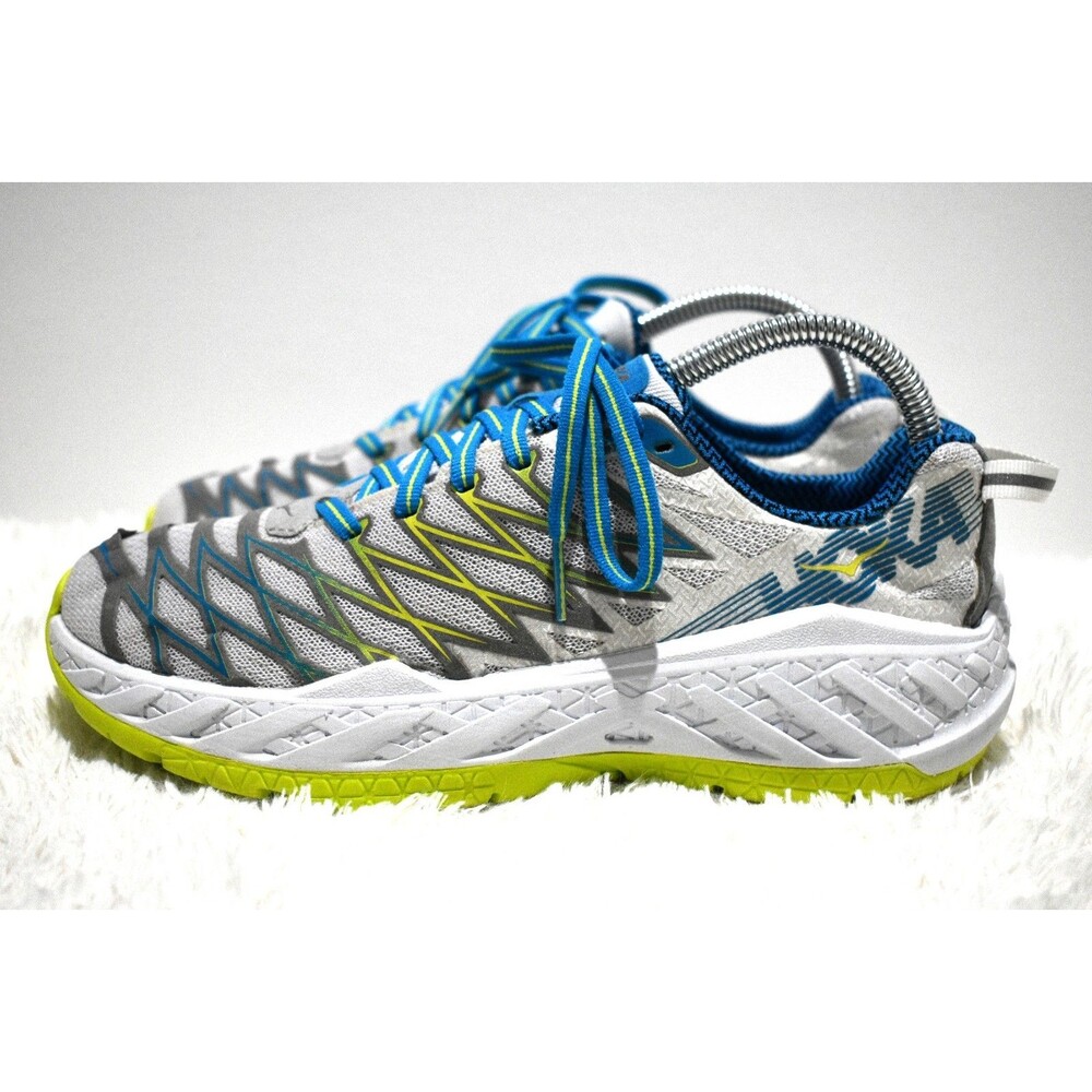 Hoka One One Clayton 2 Women's Size 6.5 Running Shoes 1014777 White Blue Green
